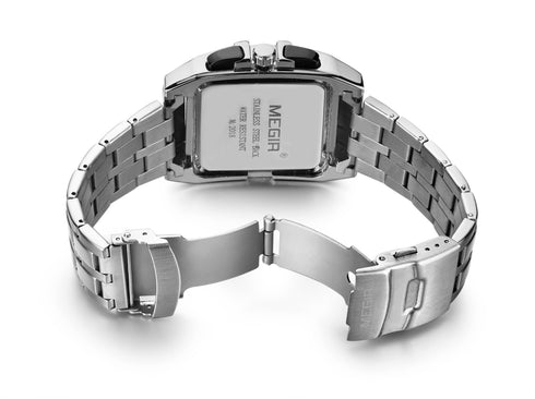 Megir - Men's Watch - 1 Year Warranty - Stainless Steel Strap - Chronograph - 3 ATM Water Resistant