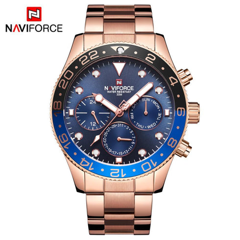 Naviforce Men's All Rose Gold - Chronograph! - 1 Year Warranty! - Limited Edition - Luxury Collection!
