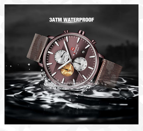Naviforce Men's Army Combat Pattern! - Adjustable Steel Strap! - Chronograph! - 1 Year Warranty!