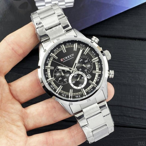 Curren Men's Chronograph Watch! - Silver & Charcoal Grey Dial - Hot Seller! - 1 Year Warranty!