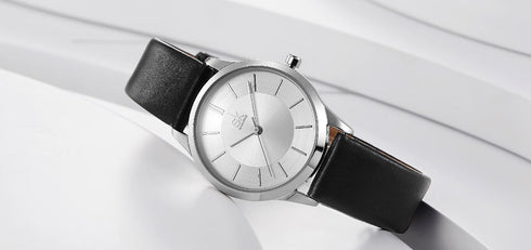 Shengke Classic Couple's Watch - Timeless Silver & Black - Genuine Ultra Soft Leather! - Water Resistant! - Free Box Packaging!