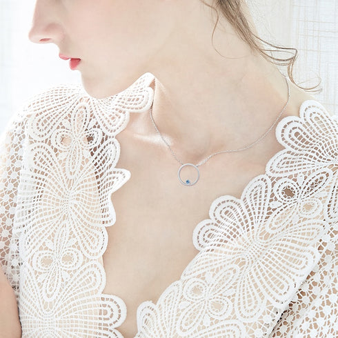 Fly With Me! - Rhodium Plated Necklace! - Genuine European Crystals! - Free Box Packaging!