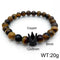 Nobility! - Adjustable Bracelet! - Jet Black & Rugged Brown! - AAA Cubic Zirconia! - Free Box Packaging!