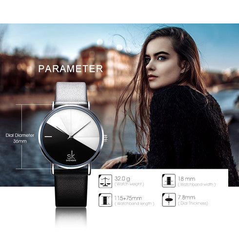 Shengke Women's Two Tone! - Genuine Ultra Soft Leather! - Water Resistant! - Free Box Packaging!