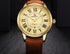 Naviforce Men's Elegant Roman Numbers! - Genuine Leather! - 14K Gold Plated! - 1 Year Warranty!