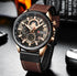 Curren Men's Futuristic Design! - Chronograph! - Rugged Brown! - Ultra Soft Leather! - 1 Year Warranty! - Ultra Slim!