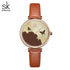 Shengke Women's Miracle Sky! - Coffee Brown & Rose Gold! - Genuine Ultra Soft Leather! - Water Resistant! - Free Box Packaging!