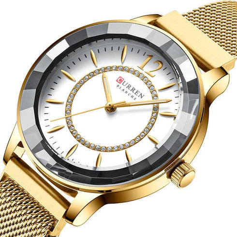 Curren Amour - Women's Watch - Gold & White! - Crystal Party! - Sparkling Magnetic Strap! - Water Resistant! - 1 Year Warranty!