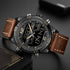 Naviforce Men's - Modern Technology! - Traditional Brown - Genuine Leather! - Water Resistant!- 1 Year Warranty!