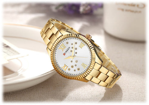 Curren Showstopper! - Women's Watch - Gold Plated - Majestic Dial - Water Resistant - 1 Year Warranty!