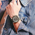 Curren Men's Futuristic Design! - Chronograph! - Modern Grey & Brown! - Ultra Soft Leather! - 1 Year Warranty! - Ultra Slim!