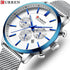 Curren Blue and Silver Adjustable Steel Strap Chronograph - 1 Year Warranty!