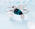 Where Bird's Dare! - Adjustable Ring - Pure S925 Sterling Silver (Chandi) - Genuine European Crystals & Pearl- Free Box Packaging!