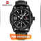 Naviforce Iconic - Men's Watch - Jet Black - Genuine Leather - Water Resistant! - 1 Year Warranty!