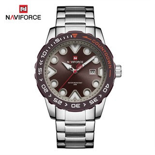 Naviforce Men's - Modern Majestic Steel! (Modern Brown) - Water Resistant!- 1 Year Warranty!