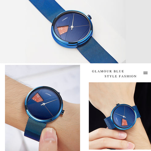 Sinobi Statement - Men's Watch - All Blue! - Water Resistant! - Stainless Steel Adjustable Strap! - 1 Year Warranty! - Ultra Slim!