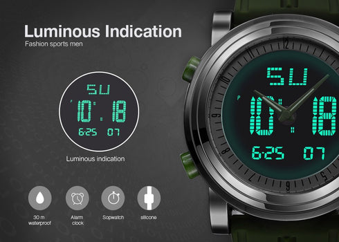 Sinobi Modern Sport Watch - Unisex Watch - All Black! - Water Resistant! - Modern Silicon Strap! - 1 Year Warranty! - Free Box Packaging!