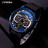 Sinobi Atomic - Men's Chronograph Watch - Water Resistant! - Blue & Black Attack! - Modern Silicon Strap! - 1 Year Warranty! - Free Box Packaging!