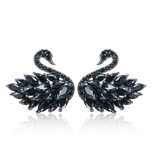 Elegant Swan - Timeless Statement Earrings - Cubic Zirconia AAA! - Free Box Packaging