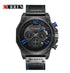 Curren Men's Midnight Design! - Chronograph! - Classic Blue & Black! - Ultra Soft Leather! - 1 Year Warranty! - Ultra Slim!