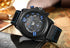Curren Men's Midnight Design! - Chronograph! - Classic Blue & Black! - Ultra Soft Leather! - 1 Year Warranty! - Ultra Slim!