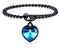 Bella! (Ocean Blue's) - T-Bar Bracelet! - Genuine European Crystals! - Rhodium Plated! - Free Box Packaging!