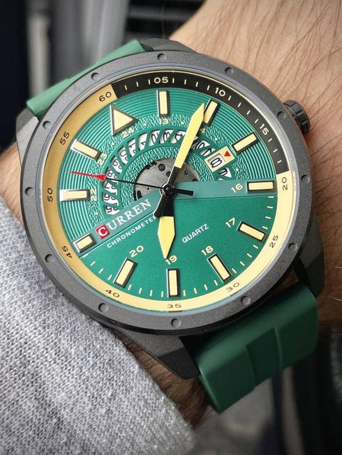 Curren Mens Watch - Ultra Soft Silicon Strap - Box Packaging! - Water Resistant 3ATM! - 1 Year Warranty!