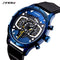 Sinobi Atomic - Men's Chronograph Watch - Water Resistant! - Blue & Black Attack! - Modern Silicon Strap! - 1 Year Warranty! - Free Box Packaging!