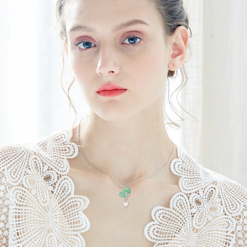 Wonderland Necklace - Rhodium Plated - Handcrafted - Modern Design - Free Box Packaging