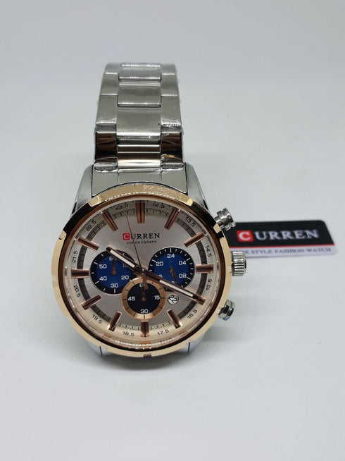 Curren Men's Chronograph Watch! - Silver & Rose Gold - Hot Seller! - 1 Year Warranty!