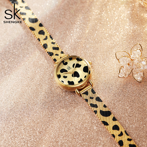 Shengke Wild - Women's Watch - 14K Gold Plated - Adjustable Steel Strap -1 Year Warranty - Free Box Packaging!
