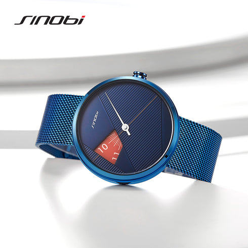 Sinobi Statement - Men's Watch - All Blue! - Water Resistant! - Stainless Steel Adjustable Strap! - 1 Year Warranty! - Ultra Slim!