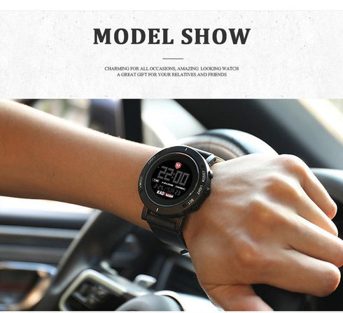 Kademan Military Sport! - Digital Display! - Alarm Function! - Calendar! - Genuine Leather! - 1 Year Warranty!