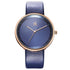 Shengke Classic Couple's Watch - Modern Blue & Rose Gold - Genuine Ultra Soft Leather! - Water Resistant! - Free Box Packaging!