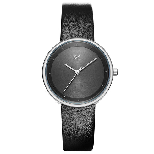 Shengke Classic Couple's Watch - Timeless Black - Genuine Ultra Soft Leather! - Water Resistant! - Free Box Packaging!
