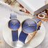 Shengke Classic Couple's Watch - Modern Blue & Rose Gold - Genuine Ultra Soft Leather! - Water Resistant! - Free Box Packaging!