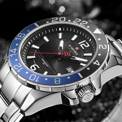 Naviforce Tribute - Men's Watch - Blue & Black - Water Resistant! - 1 Year Warranty!