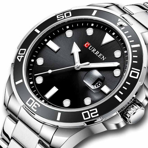 Curren Luxury - Men's Watch - Classic Black - Stainless Steel Strap - Hot Seller! - 1 Year Warranty!