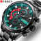 Curren Speed (Night Green & Black) - Men's Watch - 1 Year Warranty - Chronograph - 3 ATM Water Resistant