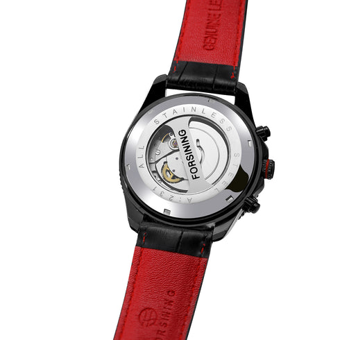 Forsining Atomic - Men's Chronograph Automatic Watch - No Battery Needed - Water Resistant - Genuine Leather Strap! - 1 Year Warranty