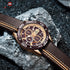 Naviforce Legend - Men's Watch - Rose Gold Plated - Chronograph - Genuine Leather! - Water Resistant! - 1 Year Warranty!