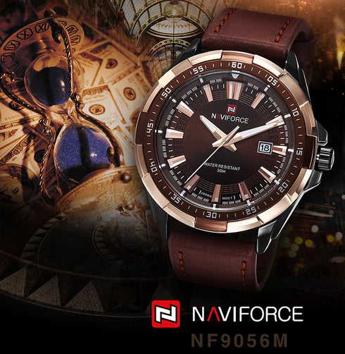 Navifroce Men's Sunray Classic Brown - Genuine Leather! - 1 Year Warranty! - Free Box Packaging! Hot Seller!