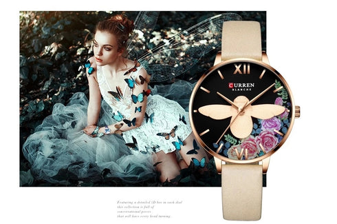 Curren Women's Honey Bee Garden Fashion! - Genuine Leather! - Hot Seller! - 2020 Fashion! - 1 Year Warranty!