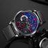 Naviforce Men's Classic Chronograph - Black & Red Contrast! - Adjustable Steel Strap! - Water Resistant! - 1 Year Warranty!