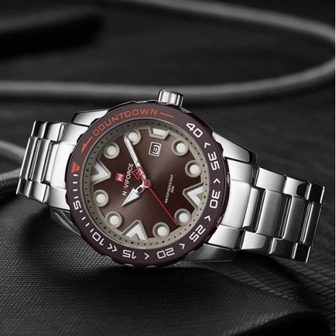 Naviforce Men's - Modern Majestic Steel! (Modern Brown) - Water Resistant!- 1 Year Warranty!