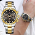 Naviforce Millionaire - Classic 14K Gold Plated - Unisex Watch - Chronograph - 1 Year Warranty! - Water Resistant!