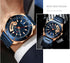 Curren Rebel (Sparkling Blue & Rose Gold) - Men's Watch - Date Function - 1 Year Warranty - Free Box Packaging - 3 ATM Water Resistant