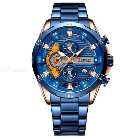 Curren Speed (Millennial Blue) - Men's Watch - 1 Year Warranty - Chronograph - 3 ATM Water Resistant