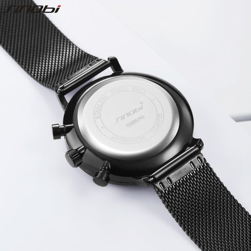 Sinobi Noir - Men's Chronograph - Red & Black! - Water Resistant! - Stainless Steel Adjustable Strap! - 1 Year Warranty! - Ultra Slim!