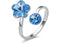 Modern Ring with Swarovski® Blue Crystal Elements